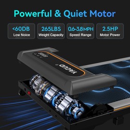 Yagud Walking Pad Treadmill for Home Office, Portable Under Desk Treadmill with Remote Control and LED Display, Walking Jogging Running Machine