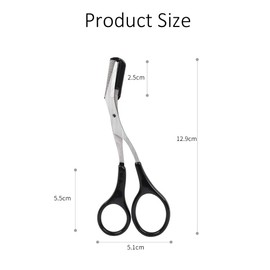 ericotry 2PCS Eyebrow Trimmer Scissor with Comb and Non Slip Finger Grips Eyelash Shaping Cut Comb Scissors Eyebrow Grooming Tool for Men and Women