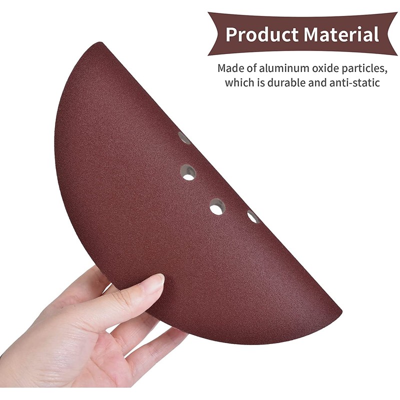 225mm Sanding Discs 80/120 Grit, 30Pcs 225mm Sandpaper Sheet 8