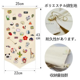 Suyika Brooch Can Badge Storage Wall Pocket Large Capacity Hanging Space Saving Brooch Can Badge Display Pin Wall Display DIY Storage Wall Decor Small Storage