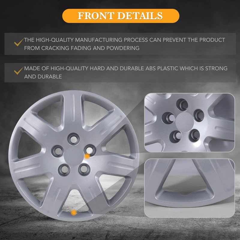 AUTOFREE AUTOFREE 16 Silver Lacquer Hubcaps for 2006-2011 Honda Civic