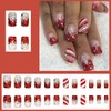 24Pcs Snowflake Press on Nails Christmas Fake Nails Glitter Snowflake