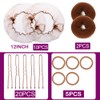 Hair Bun Maker Kit - 2pcs Small Donut Shapers, 10pcs