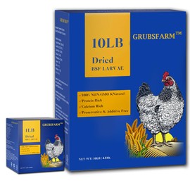 GRUBSFARM Premium Chicken Treats 11LB - Superior to Dried Mealworms - Non-GMO & 85X More Calcium Than Meal Worms - Molting & Laying Supplement - BSF Larvae Treats for Layer Hens, Ducks