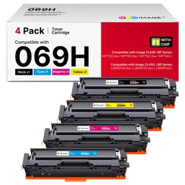 GPC Image 069H Toner Toner Cartridge Set MF753Cdw Compatible with Canon 069H 069 Toner Cartridge Set Canon Cartridge 069 High Yield for Canon Color imageCLASS MF753Cdw MF751Cdw LBP674Cdw Ink (4 Pack)