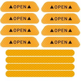 Pack of 12 Anti-Collision Reflector Stickers, Warning Reflective Stickers, Reflective Stickers for Cars, Reflective Stickers (Red, Green, White, Blue, Yellow, Orange) (Yellow)