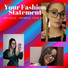 Optifine Reading Glasses Anti Blue Light Blocking Reader Oversized Frame for Women Men for Mid Big Face Anti Eyestains Black 0