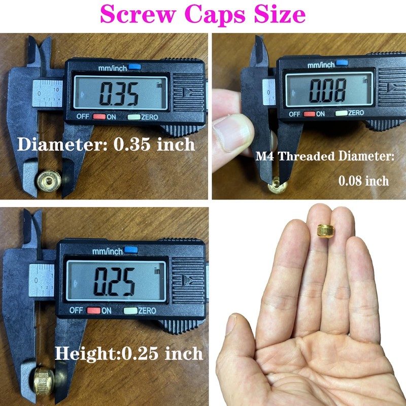 Screw Caps for Light Fixtures, Metal M4 Threaded Cap Nuts,