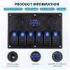 Universal 6 Gang Marine Boat Rocker Switch Panel Waterproof +