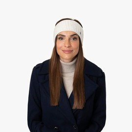 LIERYS Scally Headband - Ear Warmers - Headband - Plain Colours with Cotton Lining - Women - Autumn/Winter - Made in Germany, lightgrey