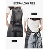 Syntus 2 Pack Adjustable Bib Apron with 3 Pockets Cooking