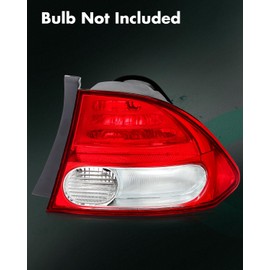 SCITOO Pair Taillight Assembly Fits 2009-2011 for Honda Civic Sedan Headlights Clear Lens, 33501SNAA51/HO2819138 (Bulbs Not Included)