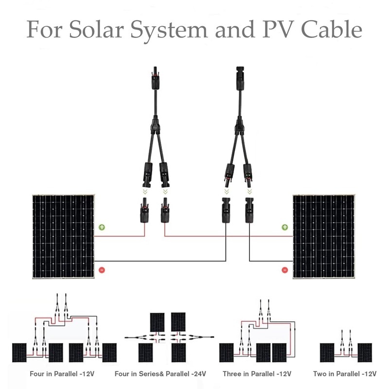 Cerkkapo Solar Cable Y Splitter Plug, 1 Pair Y Connector