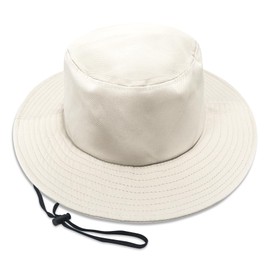 NPJY Sun Bucket Hats with Detachable Chin Strap for Women Men Lightweight Packable Fishing Hat Beige