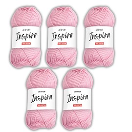 Art of Yarn İnspira 100% Cotton Yarn -3 DK Light, Soft & Smooth Yarn for Crocheting, Knitting & Crafts –250g (8.8 Oz), 425m (464.8 Yds) – Perfect for Baby Blankets, Scarves & More – 5 Skeins 99229