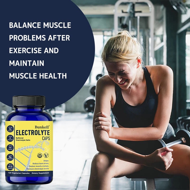 Bunkell Electrolyte Supplement Hydration Capsules w/Potassium Replenish 120 Capsules