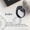 Jeulia 4.62 Carat Black Skull Rings Set Round Cut Sterling