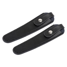 Healvian 2pcs Protective Scissor Sleeves Durable Tool Storage Bags Thickened Leather Scissor Covers for Safe Protection Lightweight and Portable Black