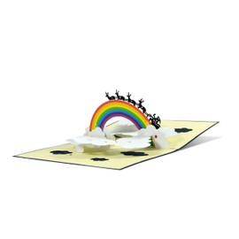 Christmas Card with Rainbow I Hope & Gratitude | Greeting Card Christmas, Advent | Rainbow Card 3D | Pop-Up Card, Handmade, W38
