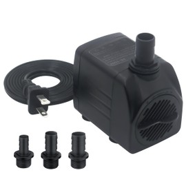 WYWP 400GPH 25W Submersible Pump 1500L/H Ultra Quiet Water Pump with 6.6ft. High Lift, Fountain Pump with 3 Nozzles for Aquarium, Pond, Fish Tank, Hydroponics