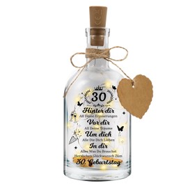 30th Birthday Money Gifts Woman Man LED Bottle Light, Birthdays Lighted Bottle, 30th Birthday Gift Decoration Light for Birthday Wedding Christmas Gift Ideas