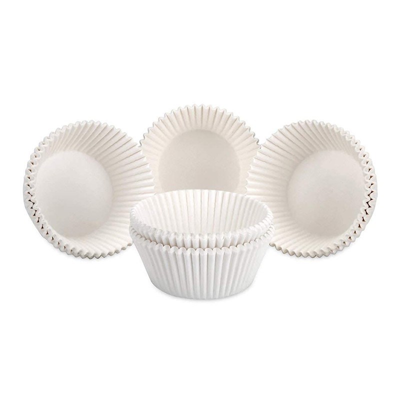 Gifbera Mini White Cupcake Liners 400-Count, Greaseproof Paper Muffin Baking