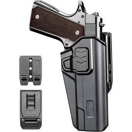 GUN & FLOWER OWB Holster Fits 1911 5'' No Rail – Colt Kimber Springfield RIA Taurus RH MOLLE