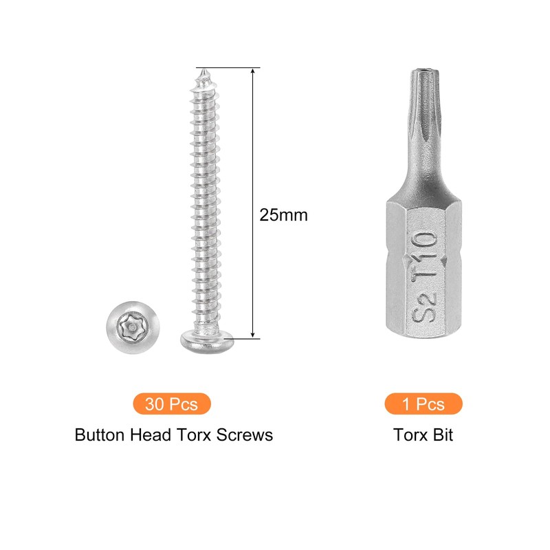QUARKZMAN M3 x 25mm Torx Security Tapping Screws with Pan