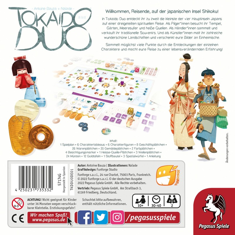 Pegasus Spiele 57174G Tokaido Duo Board Games, M