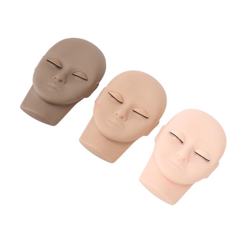 Eyelashes Extensions Practice Kit 3 Color Eyelash Mannequin Head 3