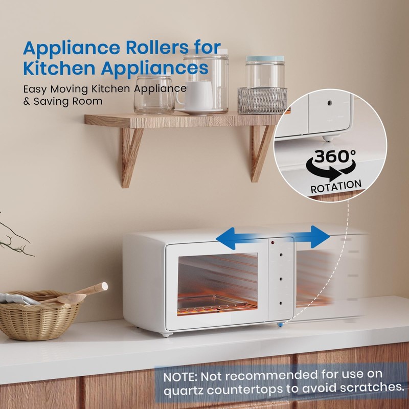 TRVL FIELDER Self Adhesive Caster Wheels, Appliance Rollers for Kitchen