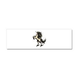 Truly Teague 36 x 11 Wall Vinyl Sticker Unicorn Heraldry Engraving Style