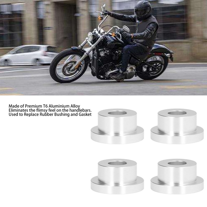 4Pcs Billet Handlebar Riser Bushing Solid CNC T6 Aluminium Alloy