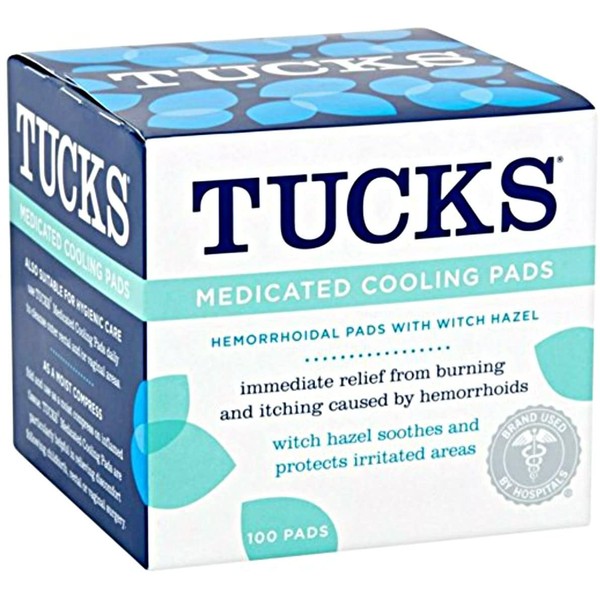 Tucks Medicated Hemorrhoid Cooling Pads. 100 Pads Each (Pack of 2)
