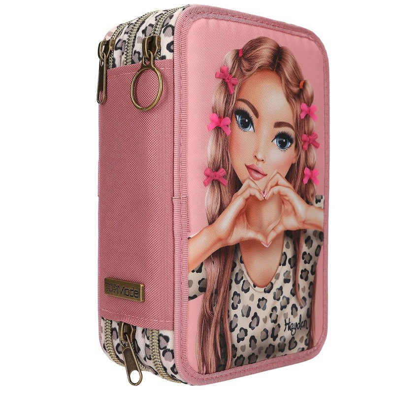 Depesche 13640 TOPModel LEOHEART with Bows Filled 3-Compartment Pencil Case