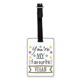 Gift Base You're My Favourite Vegan Stars Visual Luggage Tag with Black Strap