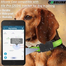 Counlisha Silicone Holder for Tile pro (2024) for Dog Collar, Slim Durable Cover tag for pet Necklace Accessories, Waterproof case for Tile Life360 pro Tracker for cat,Bag (2 Pack,Black)