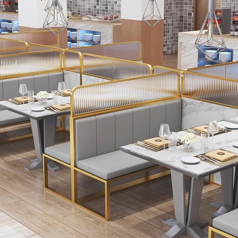Countertop Low Fence Divide,Restaurant Decorative Partitions Grille,Dividers for Dining Areas,Gold