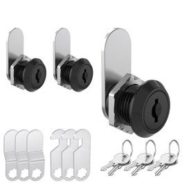 Paquete de 3 cerraduras de gabinete con llave, cerradura de buzón de 5/8 pulgadas con llave por igual, cerraduras con llave para gabinetes, caja de herramientas de cajón, puerta de RV,