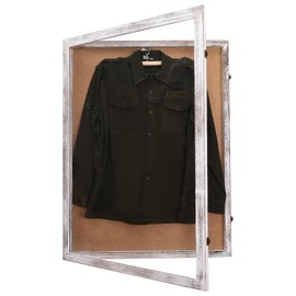 30x40 Shadow Box, Front Opening Shadow Boxes Display Cases for Seashell Antique Ticket Stub Insect Taxidermy Coins-Distressed White