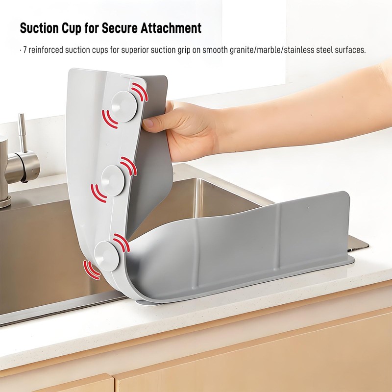 23-inch Silicone Sink Splash Guard - Strong Suction Water Barrier