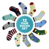 SkiBeaut Toddler Socks 12 Pairs Non Slip Kids Socks with