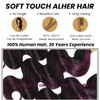 ALHER Black Mix Dark Burgundy Highlight Bundle Human Hair Body