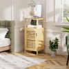 HITNET Bathroom Cabinet Freestanding, Small Bamboo Floor Cabinet, 4 Tier
