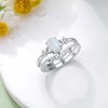 MOTIEL 1CT Opal Rings for Women,925 Sterling Silver Oval Opal