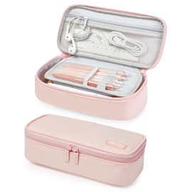 YOKUMA Cute Pencil Case for Girls, Large Pencil Pouch, Zipper Pencil Box, Aesthetic Pen Bag School Supplies for Student Teen College Adults, Pink