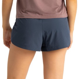 Free Fly Women's Lined Active Breeze Short - Odor Control, Sun Protection UPF 50+ Womens Exercise Shorts - 3" Inseam - Blue Dusk II, X-Small