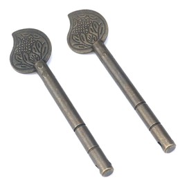 Crapyt Door Lock Latch Antique New Chinese Style Bronze Furniture Mystery Vintage Hardware L8.6cm/3.39" 2 PCS Lock Bolt Locking Pin Door/Cabinet Decorative Replacement Locking Pin