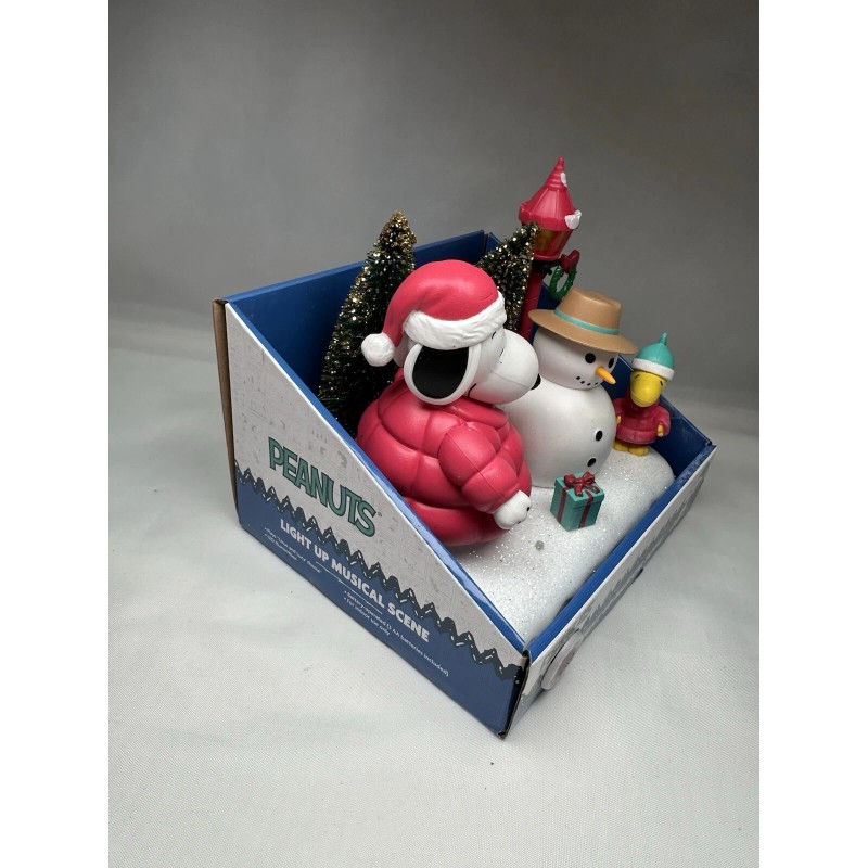 Ruz Peanuts Light Up Musical Christmas Scene Snoopy Woodstock Puffer