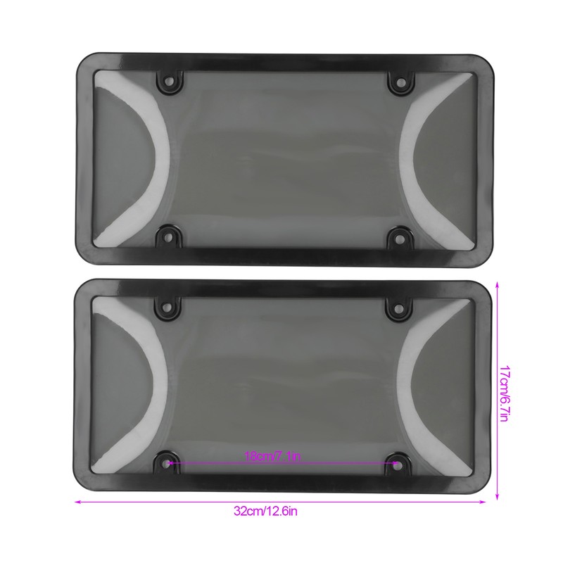 License Plate Frame Cover Set Standard Fit Smoky UV Resistant